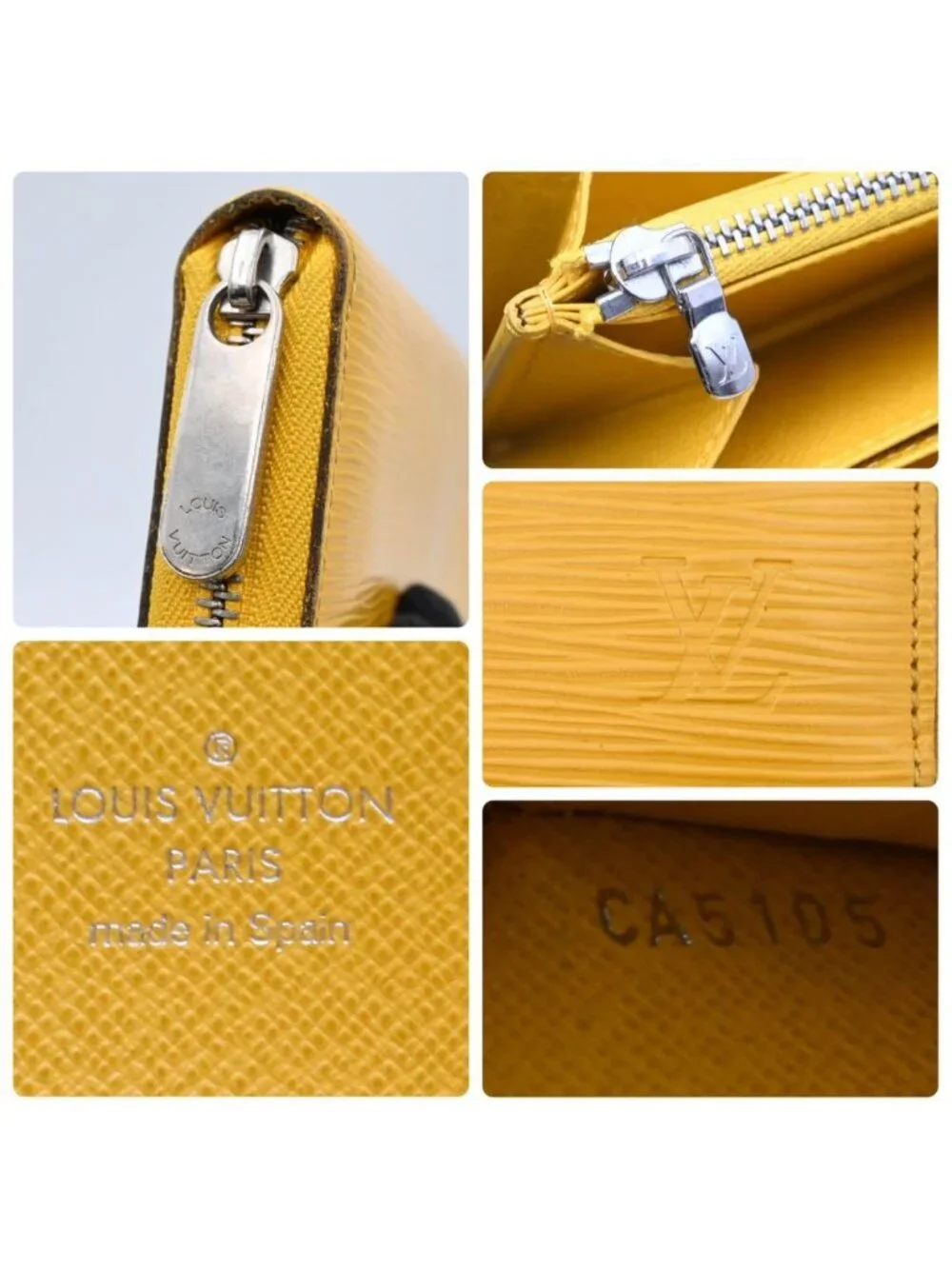 Louis Vuitton Epi Wallet Zippy Yellow Zip Around